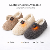 Chaussons chauffants, chauffe-pieds pour hommes et femmes, batterie rechargeable 2500 mAh, chaussures chauffantes avec semelle antidérapante pour la maison et le bureau