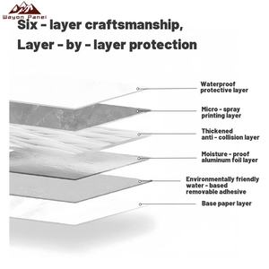 Wayon 3D mermer PVC duvar kağıdı banyo yatak odası duvar dekor için parlak altın su geçirmez kendinden yapışkanlı alüminyum yoğurt folyosu & yapıştır - Product Image 5