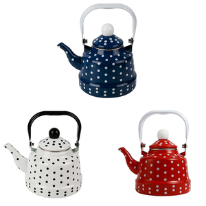 Bouilloire en émail 2,5 L moderne avec motif floral, compatible cuisinière, écologique pour la maison - Product Image 1