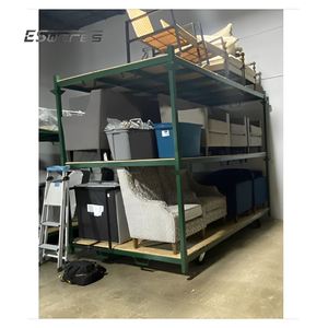 Estante de Almacenamiento de Metal Resistente, Apilable, Portátil, Desmontable, para la Industria del Mobiliario, con Ruedas - Product Image 3