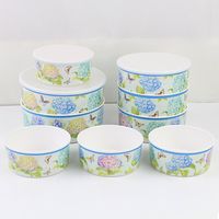 Service de table en mélamine de style vintage avec couvercle en PE, compatible lave-vaisselle, kit d'ustensiles, boîte de conservation pour réfrigérateur, autocollants décoratifs