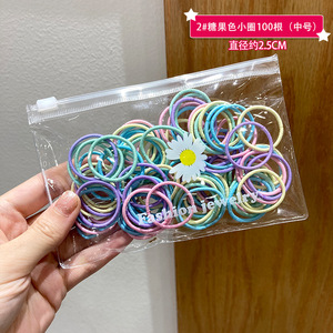 100 unids/lote de lazos pequeños para el cabello, bandas de goma de nailon coloridas, accesorios para el cabello, bandas elásticas negras para el cabello para niños - Product Image 4