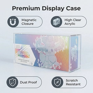 Étui <span class=keywords><strong>de</strong></span> protection en acrylique transparent prismatique SPC pour cartes Pokémon 151 UPC, résistant aux UV ≥95%, avec couvercle magnétique, pour Charizard UPC - Product Image 1
