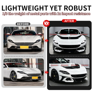 ขอบกันชนหน้าสำหรับ Ferrari Roma ชิ้นส่วนรถยนต์คาร์บอนไฟเบอร์แห้งสไตล์ Msy - Product Image 2