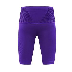 Shorts de yoga sans couture taille haute XL, style européen et américain, pour le sport, la course et le fitness, shorts moulants transfrontaliers, couleur contrastée, couleur unie - Product Image 6