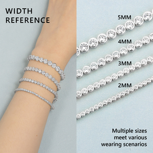 <span class=keywords><strong>Bracciale</strong></span> Tennis KRKC in Argento Sterling <span class=keywords><strong>925</strong></span> Placcato Oro 14K con Zirconi Cubici 5A, 2mm 3mm 4mm 5mm, per <span class=keywords><strong>Uomo</strong></span> e Donna - Product Image 4