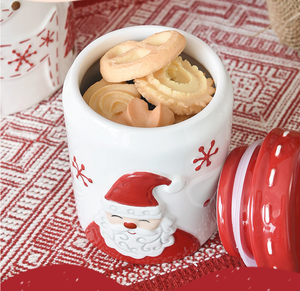 Pot de rangement en céramique de Noël en gros, boîte à collation scellée avec couvercle, idéal comme cadeau de fêtes - Product Image 2
