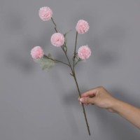 Vente en gros de 5 têtes de fleurs artificielles en soie, pissenlits, pour arrangements floraux et fabrication de bouquets