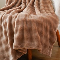780GSM Epaisseur Chaude Double Face Réversible Lestée Coupe Striped Bubble Rabbit Peluche Couverture pour le Lit