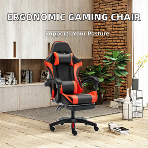 Chaise de bureau ergonomique pivotante en tissu au design moderne, base métallique, inclinable, pour gaming, pliable, fonction de levage, pour la maison - Grande Vente - Product Image 2