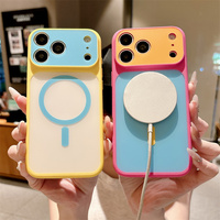 Étui de luxe antichoc magnétique coloré avec grande fenêtre contrastante pour iPhone 18 Pro Max 17 Air 17 16 15 14 13