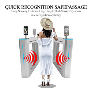 Điện tử Swing rào cản tốc độ kiểm soát truy cập cửa quay với hệ thống an ninh vân tay & nhận dạng khuôn mặt - Product Image 3