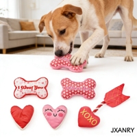 Jouets en peluche pour chiens et chats JXANRY pour la Saint-Valentin et jouets sonores - Durables, faciles à mâcher, design classique