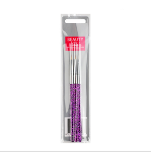 Ensemble de 3 pinceaux à manche pailleté pour nail art, pinceaux fins et longs pour la peinture au gel et la conception de manucure - Product Image 6