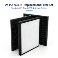 Penggantian Filter LV-PUR131 untuk Pembersih Udara Pintar Levoit LV-PUR131S, Set Karbon Sarang Lebah HEPA Sejati H13 Pengganti LV-PUR131-RF