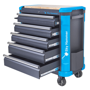 Manufacturer outlet Black and Blue Tool Storage Cabinet 5 -Drawer Rolling Tool Trolley