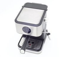 Machine à café expresso programmable en acier inoxydable avec mousseur à lait, design compact pour cappuccino et latte