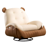 Canapé-lit multifonctionnel pour salon, bureau à domicile, fauteuil inclinable, chaise berçante, chaise chauffante et massante, en cuir PU de style futuriste