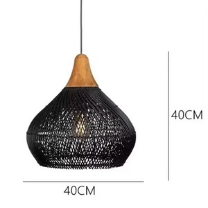 Nuovo Design 2024 paralume in Rattan regolabile <span class=keywords><strong>Vintage</strong></span> fattoria lampadario paralume per la decorazione della casa lampada di bambù per interni - Product Image 2