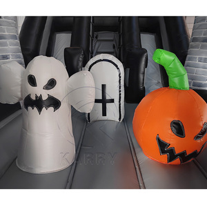 Château gonflable commercial d'Halloween avec toboggan, maison hantée et structure de saut gonflable pour événements d'enfants - Product Image 4