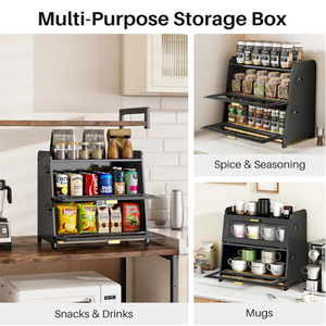 Scatola per il pane <span class=keywords><strong>in</strong></span> <span class=keywords><strong>legno</strong></span>-contenitore per il pane da cucina con tagliere <span class=keywords><strong>in</strong></span> bambù, quadranti regolabili per fori di sfiato, nero - Product Image 6