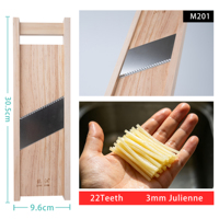Mandoline groentesnijder familieslicer 3.0mm grote julienne snede gepatenteerde uitvinding handbeschermer massief houten snijder voor aardappel