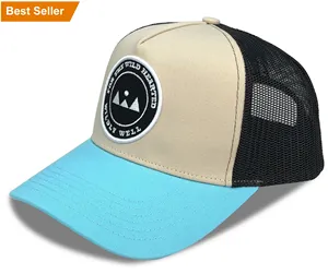 定制标志贴片高品质网帽双色3d刺绣5面板户外运动男棒球卡车司机帽