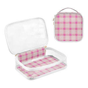 2-pack Hawaii Portable Transparent Toiletry Bag Clear PVC Cosmetic Bag Women Girls Custom Logo Travel Toiletry <b>Pouch</b> with <b>Zip</b> - Product Image 3