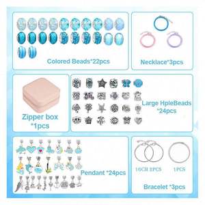 2025 New Trendy 66pcs Women's Stainless Steel <b>Adjustable</b> <b>Bracelet</b> Set Silver Rose Gold Charms Fashionable Jewelry Making Toys - Product Image 3