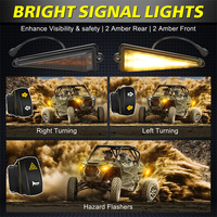 Kit de feux de signalisation LED avant et arrière universels 12V pour UTV avec klaxon pour Can Am Maverick Commander Defender