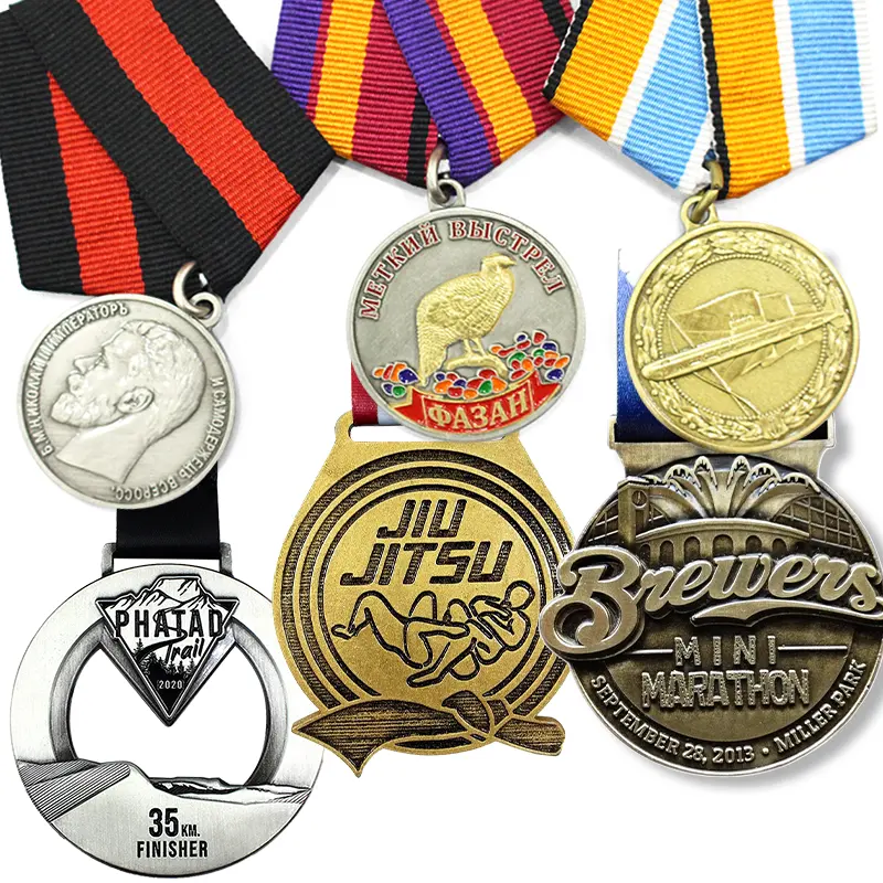 Thể dục dụng cụ võ thuật giải thưởng Marathon đấm bốc Vàng Ribbon Taekwondo kim loại thể thao Karate tùy chỉnh khắc mảng danh hiệu huy chương