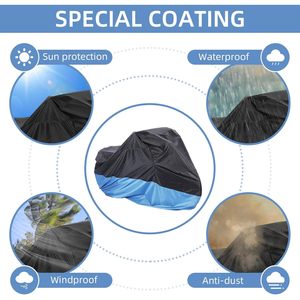 Copertura per triciclo per adulti copri bici impermeabile all'aperto per 2 biciclette a polvere di sole a prova di vento copertura per bicicletta foro di blocco in poliestere - Product Image 6
