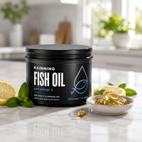Pot en aluminium vide de qualité supérieure, personnalisé, de qualité alimentaire, pour l'emballage de capsules d'huile de poisson et d'oméga 3