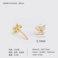 Offre Spéciale femmes bijoux 18K plaqué or boucles d'oreilles en argent Sterling à la mode 925 argent uni Simple fleur en forme de boucles d'oreilles