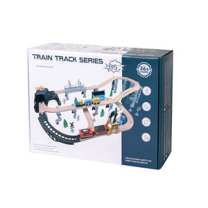 Nouveaux produits en bois <span class=keywords><strong>Train</strong></span> voie ferrée ensembles Montessori bois Construction piste éducatifs bricolage jouets pour enfants garçons et filles CE - Product Image 6