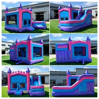 Château Gonflable Commercial avec Toboggan en PVC pour Enfants, Aire de Jeux Gonflable pour Événements Extérieurs et Location Commerciale