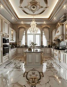 Grandes armoires de luxe personnalisées cuisine pour villa maison <span class=keywords><strong>grande</strong></span> île pour fête taille personnalisée - Product Image 3
