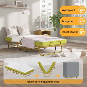 <span class=keywords><strong>Cama</strong></span> Plegable Moderna Multifuncional con Altura Ajustable, Colchón de Espuma Viscoelástica, Ruedas Giratorias, <span class=keywords><strong>Cama</strong></span> Plegable Tamaño Individual, <span class=keywords><strong>Cama</strong></span> de Invitados - Product Image 3