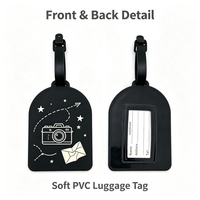 Étiquette de bagage souple en PVC à motif imprimé, ultra-légère, pour identification de bagages, anti-perte, pour valise de voyage, pour bagages à enregistrer