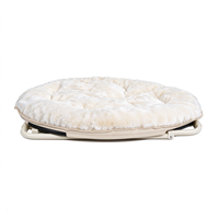 Fauteuil lune moderne rond en tissu Oxford, pliable, avec structure en métal, pour chambre, jardin et salon