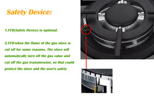 Grandi Elettrodomestici da Cucina Piano Cottura a Gas da Incasso a 5 Fuochi in Vetro con Manopola in Metallo e Luce a LED - Product Image 4