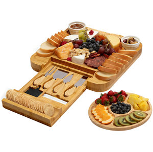 Ensemble <span class=keywords><strong>de</strong></span> planches à <span class=keywords><strong>fromage</strong></span> en bambou, grandes, portables, avec outils à <span class=keywords><strong>fromage</strong></span>, plateaux à <span class=keywords><strong>charcuterie</strong></span>, adaptés aux familles <span class=keywords><strong>et</strong></span> aux fêtes - Product Image 1