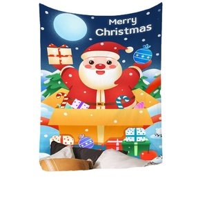 Décoration murale de Noël nordique 2022, Père Noël, tapisserie en polyester lavable en machine pour fond de maternelle - Product Image 5