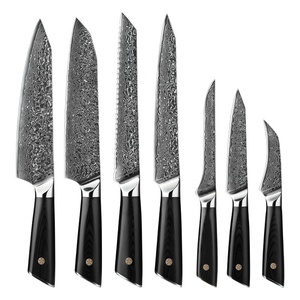 Cuchillo de Chef Kiritsuke Santoko, Núcleo de Acero VG10, Hoja de Acero de Damasco de 67 Capas para Cortar Carne, Mango de Madera - Product Image 6