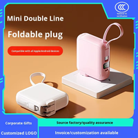 Mini Banco de Energía 3 en 1 con Enchufe y Cable, Carga Superrápida, 20000 mAh, Ligero y Portátil, Banco de Energía 3C
