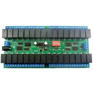 R421C32 DC12V 32 채널 Modbus RTU RS485 버스 릴레이 모듈 UART 직렬 포트 보드 PLC LED 홈 자동화 도어 잠금