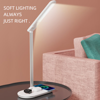 Pengisian Daya Nirkabel 3 in 1 dengan Lampu Meja LED, 3 Mode Warna Cahaya, 180 °   Lampu Meja Lipat dengan Alas yang Dapat Diputar, untuk Kantor, Kamar Tidur, Hadiah