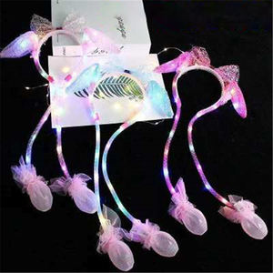 Festival-Party <span class=keywords><strong>LED</strong></span>-Bewegliche Hasenohren-Stirnbänder Niedliche Plastik-Leuchtstirnbänder mit Pumpe - Product Image 2
