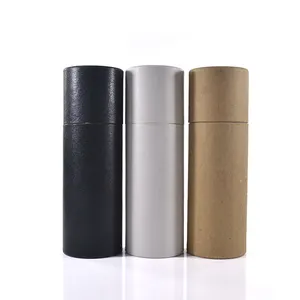Creatrust Biodegradable Cardboard Container Lip Balm Deodorant Packaging Recyclable Push up Kraft Paper Tube Pantone Gold Color