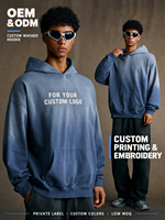 Sweat-shirt à logo personnalisé dégradé délavé pour homme, coupe oversize, col rond, épaules tombantes, style streetwear, fabricant OEM ODM en gros